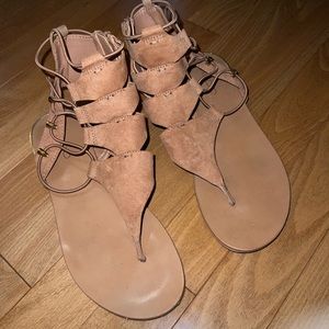 Beige Aldo Zip Up Sandals
